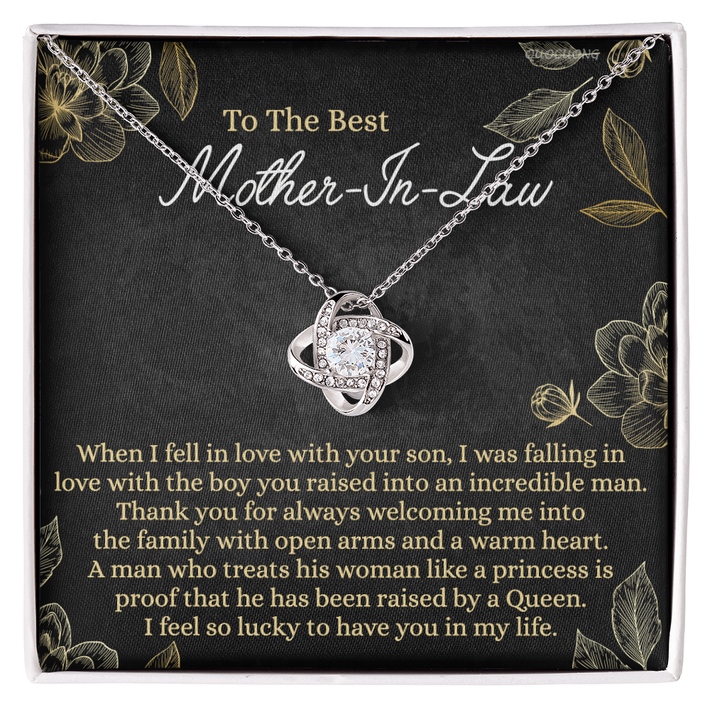 Mother In Law Gift Necklace, To The Best Mother In Law Love Knot Necklace From Daughter In Law, Jewelry Gift for Women, Mother In Law, Bonus Mom Gift Necklace, Mother-In-Law Gift Love Knot Pendant