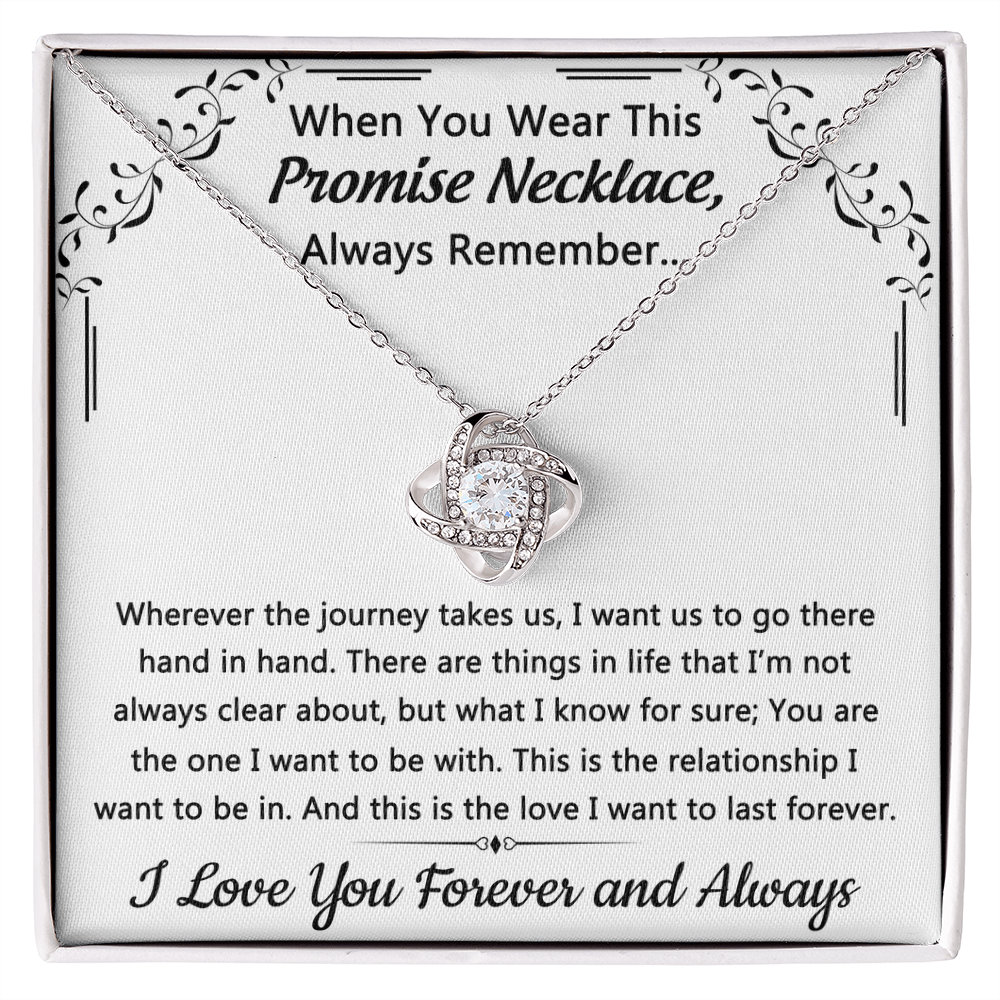 To My Love Promise Necklace From Husband, Boyfriend, Soulmate Love Knot Necklace with Message Card and Gift Box, Gift Necklace for Her Romantic, Girlfriend Gifts Forever And Always Necklace