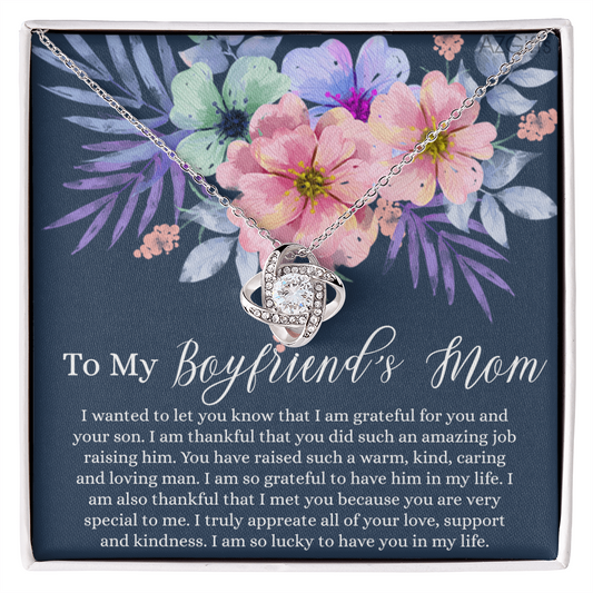 The Love Knot Necklace Gift For Boyfriend's Mom, To My Boyfriend Mom Necklace From Girlfriend, Presents for Mom Necklace for Women, Boyfriends Mom Gift Necklace On Birthday Gift, Christmas Necklace