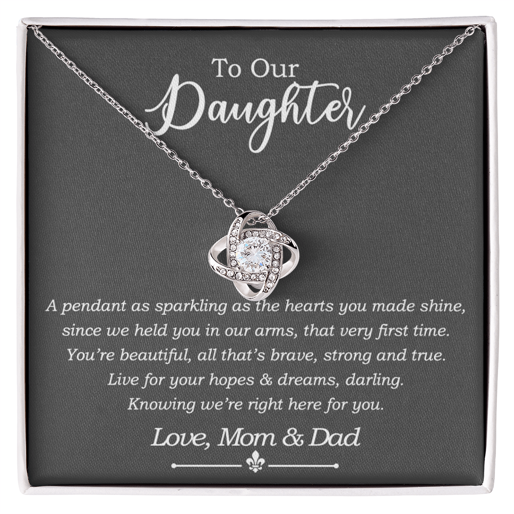 Daughter Gift Necklace, To My Daughter Gift Necklace From Mom And Dad , Step Daughter Necklace, Stepdaughter Gifts from Stepmom Stepdad Gifts from Stepdad Includes Message Card and Gift Box