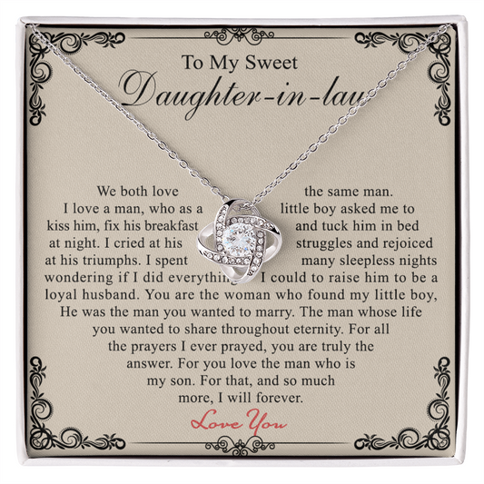 Daughter In Law Gift Necklace - To My Daughter In Law Necklace From Mother In Law, Gifts For Daughter In Law On Wedding Day, Graduation Gift, Christmas Jewelry Gifts For Future Daughter In Law