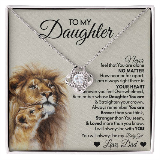 Daughter Gifts Necklace From Dad, To My Daughter Lion And Necklace Gift On Birthday Gift Graduation Gift for Daughter From Dad, Father Daughter Jewelry Gift For Girls, Little Girl Necklace
