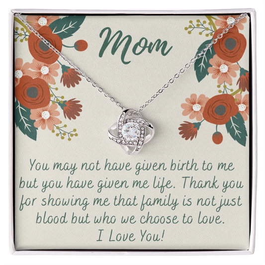 To My Mom Love Knot Necklace Gift for Stepmom Birthday Present Idea for Mother