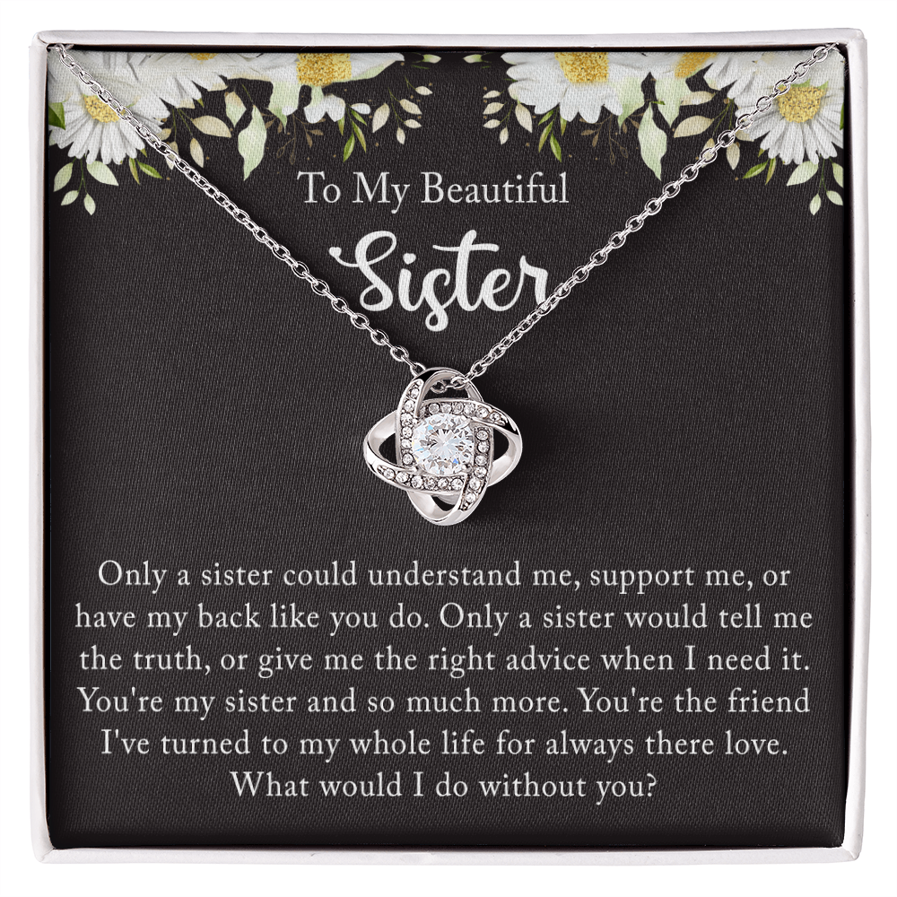 Personalized Gift Necklace - Love Knot Necklace, Sister Wedding Gift from Bride, Sister of the Bride Necklace, Sister Wedding Gift, Thank you Gift to Sister Maid of Honor, Matron of Honor Necklace