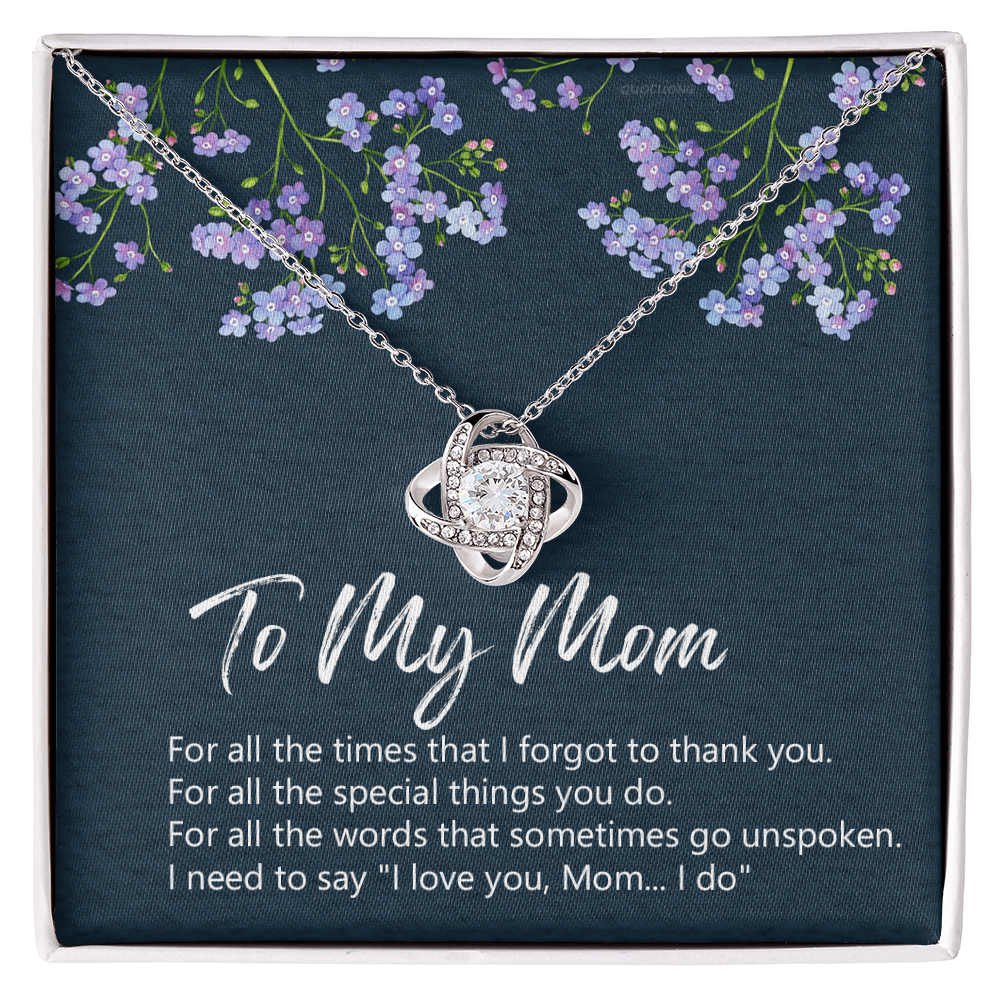 To My Mom Necklace From Daughter, Birthday Gift For Mom, Mother's Day Necklace Gift For Mom, Love Knot Pendant Gift For Mom, Meaningful Mom Gift Necklace, Daughter And Mother Jewelry Gift For Women