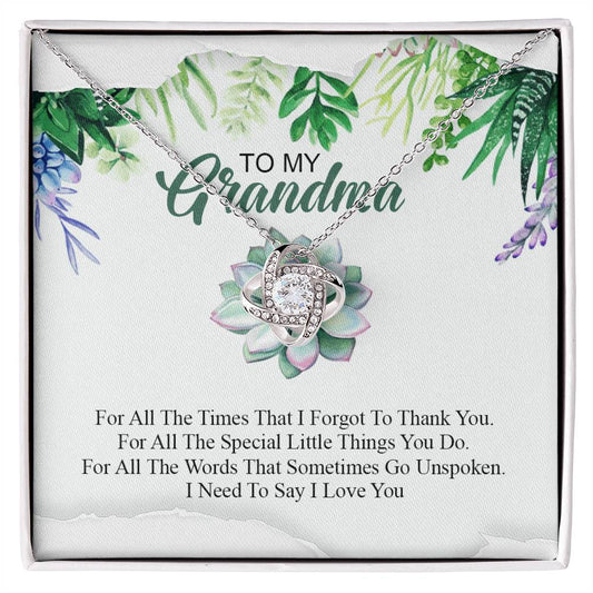 Grandma Gift Necklace for Grandma - Necklace Mother's Day Gifts for Grandma - To My Grandma Love Knot Necklace From Granddaughter Jewelry Gift for Grandma Grandmother Gift Necklace from Grandchild