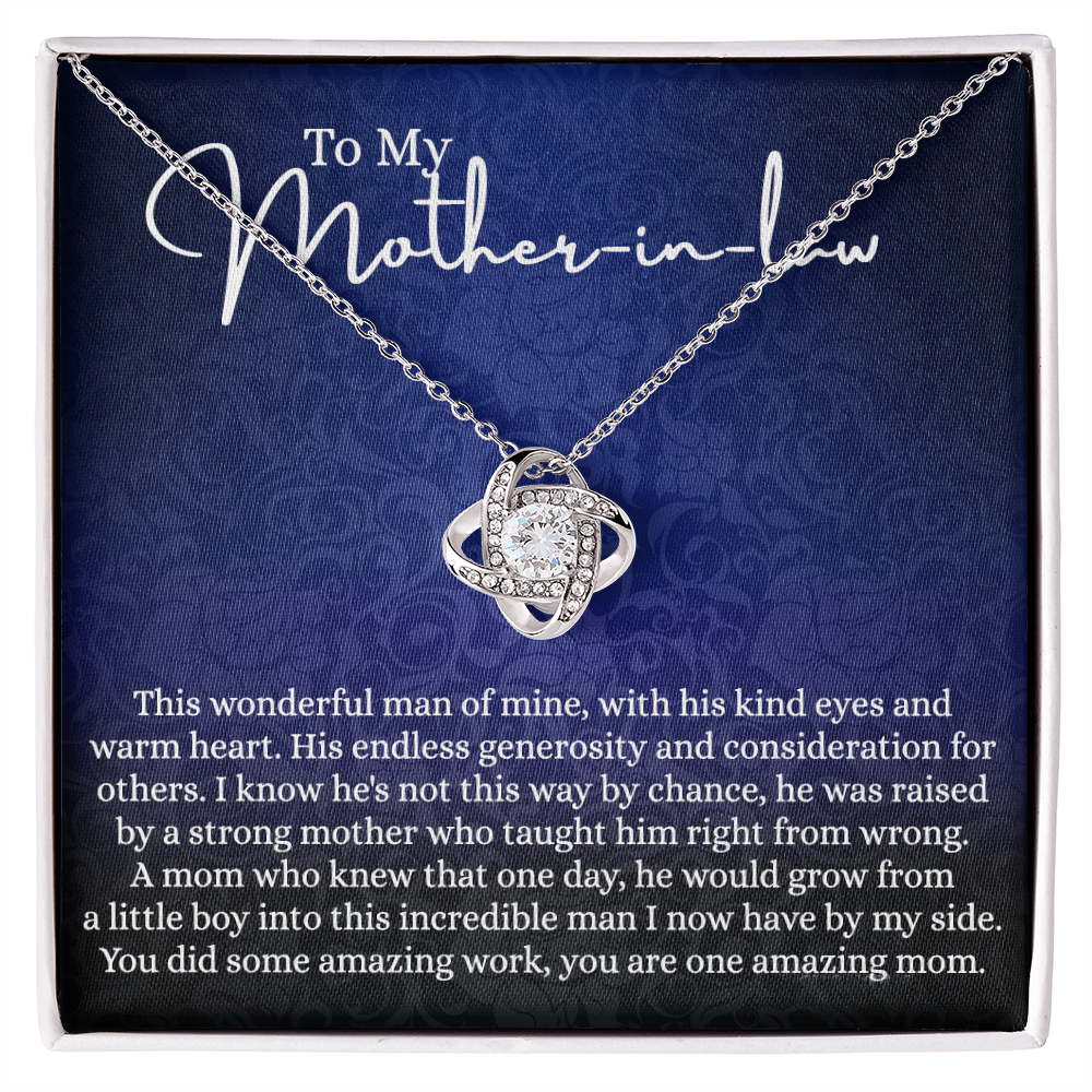 Happy Mother's Day Necklace - To My Mother In Law Love Knot Necklace From Son This Wonderful Man Of Mine, Mother In Law And Son In Law Gift Necklace Gift For Amazing Mom Jewelry Gift For Women