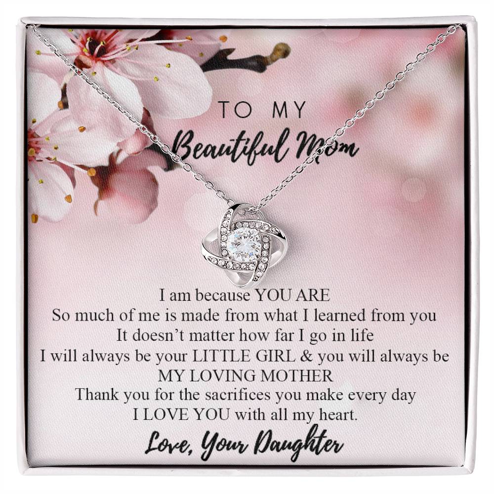 To My Beautiful Mom Necklace Mother's Day Gift Jewelry for Mom Daughter Mom Gift