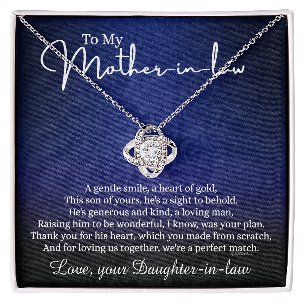 To My Mother in Law Gift Necklace, Mother in Law Love Knot Necklace Gift From Daughter In Law, Jewelry Gift For Women, To My Mother-in-law on Wedding Day Mother's day Necklace Gift Birthday For Mom