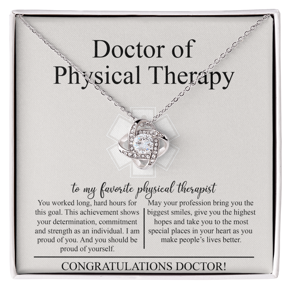 Doctor Of Physical Therapy Love Knot Necklace, Doctor Graduation Gift Necklace, Graduating Class of 2026 Necklace Gift, Congrats Graduation Pendants Gift For Daughter, Granddaughter, Niece, Sister