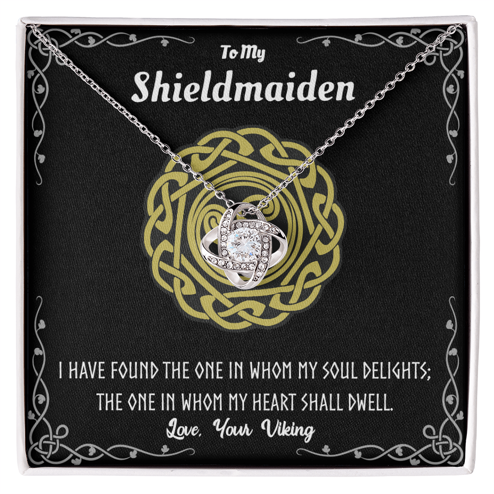 Shieldmaiden Necklace From Your Viking, Love Knot Pendant Gift From Wife, Fiancee, The Love Knot Necklace To My Shieldmaiden Gift - Love, Your Viking, Wife Gift, Anniversary For Girlfriend