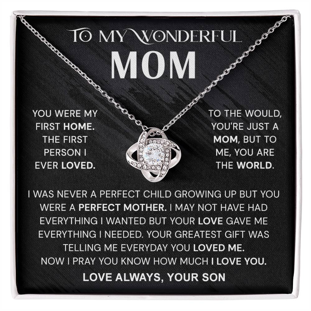 To My Mom Necklace From Son, Mother And Son Necklace Gift For Mom, Jewelry For Women, Wonderful Mom Gift Necklace, Gifts for Women, Birthday Mother's Day Wedding Valentine Christmas Jewelry Gifts