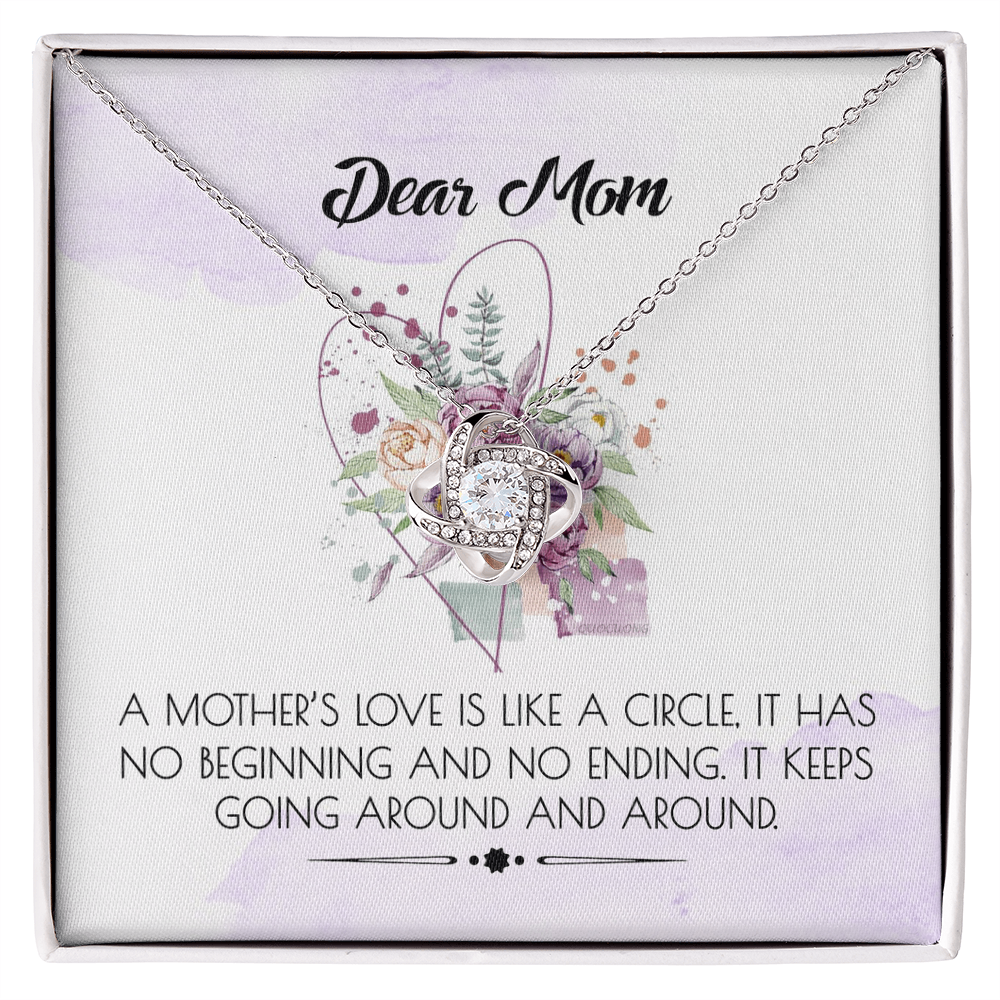 Dear Mom Gift Necklace, To My Mom Necklace, Daughter And Mother Love Knot Pendant Gift For Her, Bonus Mom Gift Necklace, Jewelry For Mom On Mothers Day, Anniversary, Birthday Gift Christmas