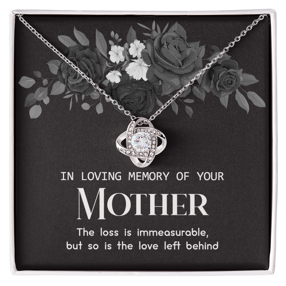 In Loving Memory Of Your Mother Necklace, Sympathy Loss Of Mother Gift Necklace, To My Mother Love Knot Necklace From Daughter, Son, Mother Gift Necklace On Mother's Day, Jewelry Gift for Women