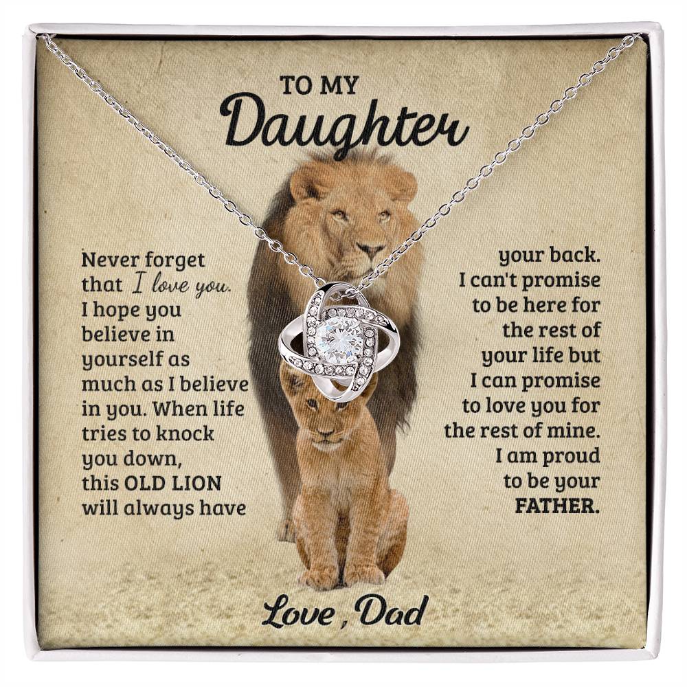 To My Daughter Gift from Dad Old Lion Necklace For Daughter Jewelry for Women