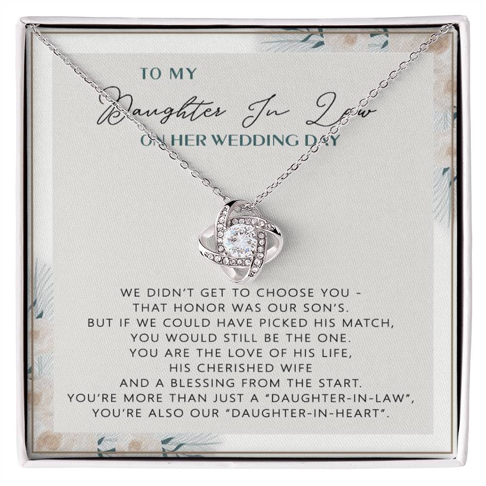 The Love Knot Necklace Daughter,  To My Daughter On Your Wedding Day Necklace From Mom, Bride Gift From Mom, Mother Of The Bride Gift To Daughter, Daughter's Wedding Day Keepsake Gift Unique Gift