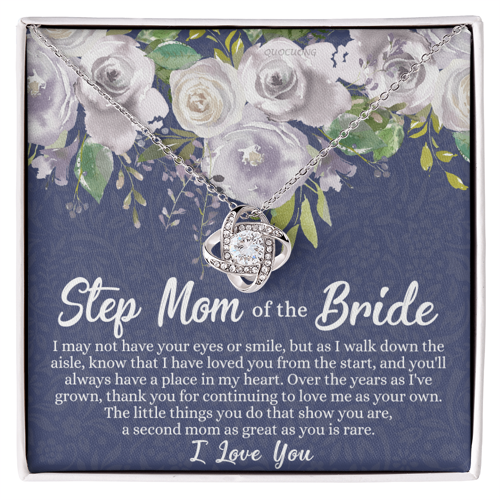 Mom Of The Bride Gift Necklace, To My Step Mom Love Knot Necklace From Daughter, Step Mom Gift Necklace - Second Mom Gift Necklace, Jewelry Gift For Women, Daughter To Step Mom Of The Bride Necklace