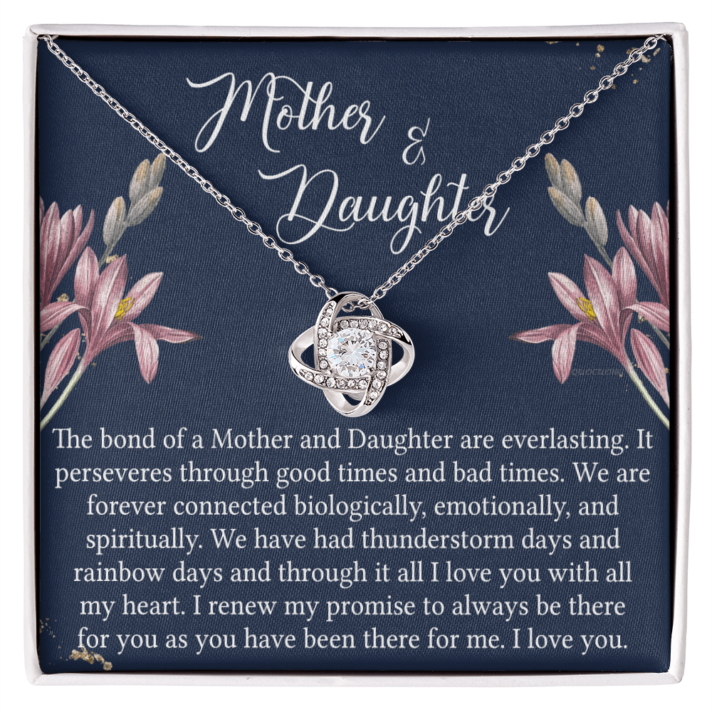 Mother And Daughter Gift Necklace - To My Mother Love Knot Necklace Gift From Daughter, Bond Of A Mother And Daughter Gift Necklace For Mom, Jewelry Gift For Women, Mother, Birthday Gift For Mom