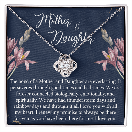 Mother And Daughter Gift Necklace - To My Mother Love Knot Necklace Gift From Daughter, Bond Of A Mother And Daughter Gift Necklace For Mom, Jewelry Gift For Women, Mother, Birthday Gift For Mom