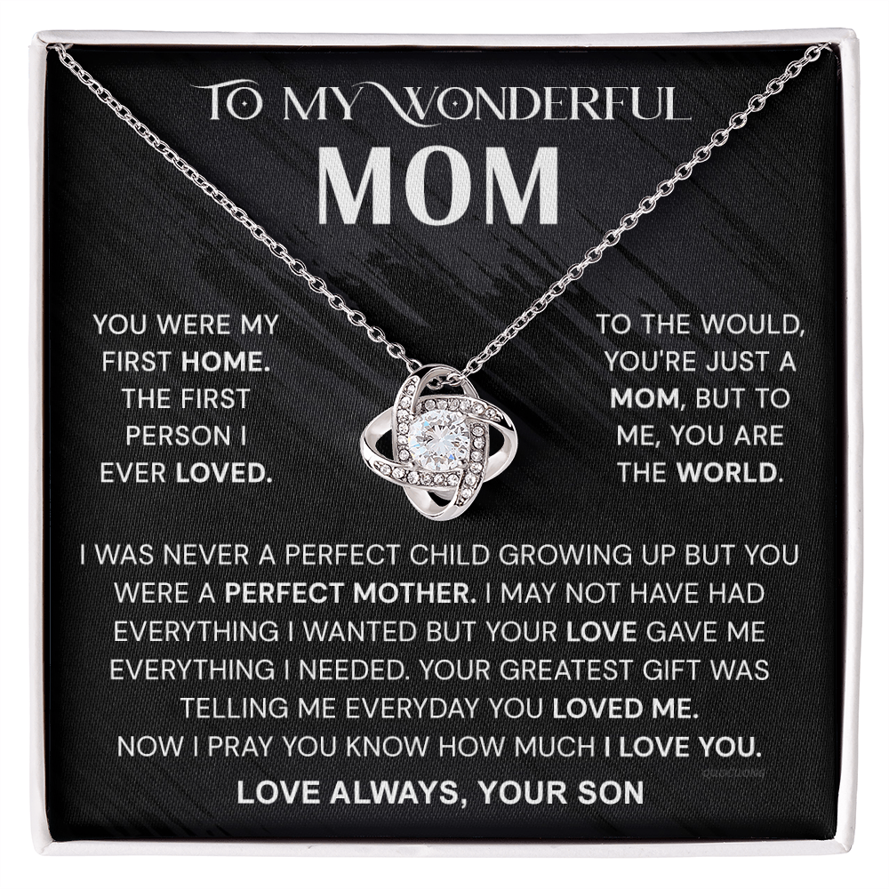 To My Mom Necklace From Son, Mother And Son Necklace Gift For Mom, Jewelry For Women, Wonderful Mom Gift Necklace, Gifts for Women, Birthday Mother's Day Wedding Valentine Christmas Jewelry Gifts