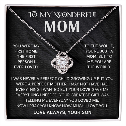 To My Mom Necklace From Son, Mother And Son Necklace Gift For Mom, Jewelry For Women, Wonderful Mom Gift Necklace, Gifts for Women, Birthday Mother's Day Wedding Valentine Christmas Jewelry Gifts