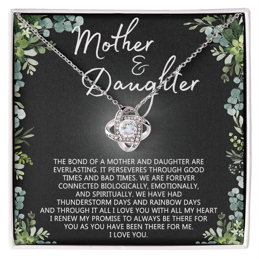 Mother And Daughter Necklace, Mothers day Necklace Gift For Mother, To My Mother Love Knot Necklace Gift From Daughter To Mom Jewelry Gift For Women Bonus Mom Boyfriend's Mom Gift Necklace