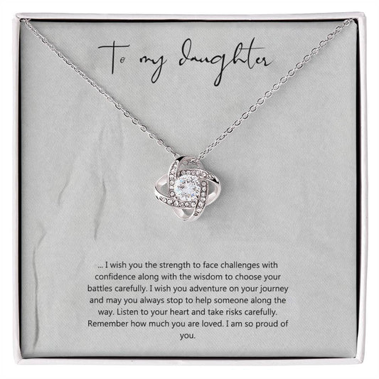 Gift Necklace For Bride From Mom, To My Daughter Love Knot Necklace From Mom, Wedding Gift Necklace From Mother To Daughter, Bride gift Necklace For Daughter's Wedding Day Keepsake Gift Unique