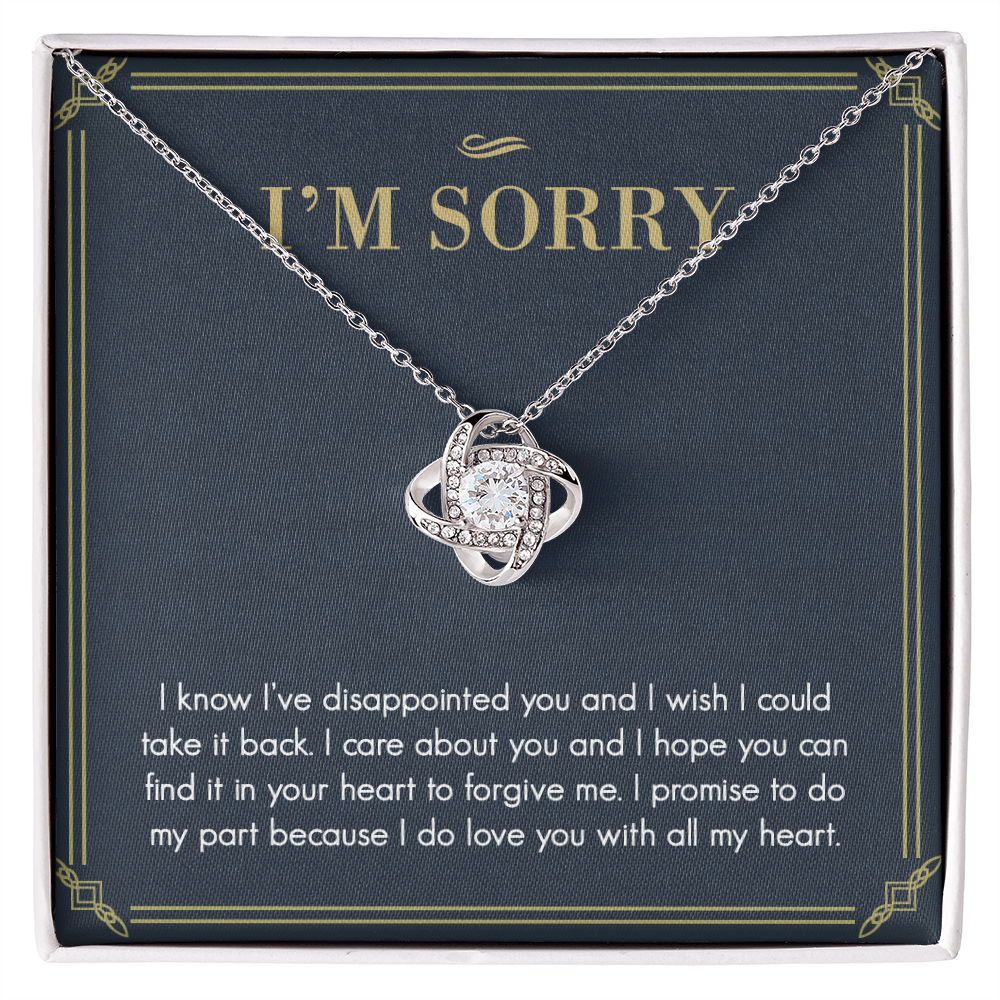 I'm Sorry Gift Necklace For Her, For Girlfriend, Soulmate, Please Forgive Me Gift Necklace, I'm Sorry Love Knot Necklace From Boyfriend, Husband - Love Knot Pendant Gift For Girlfriend, Soulmate