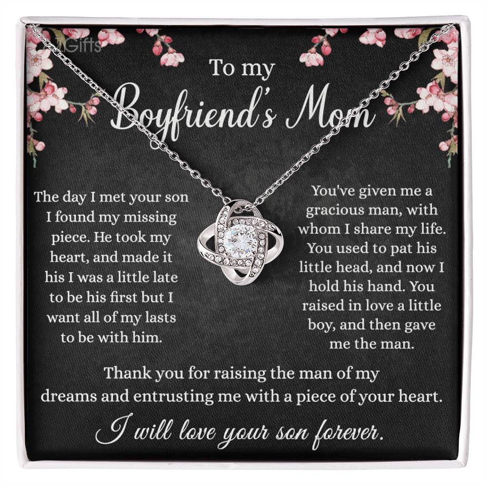 To My Boyfriend's Mom Necklace From Girlfriend, With Message Card And Box Gift For Her, Boyfriends Mom Gift Necklace, Gift for Bf Mom, Mothers Day Necklace For Boyfriends Mom From Girlfriend
