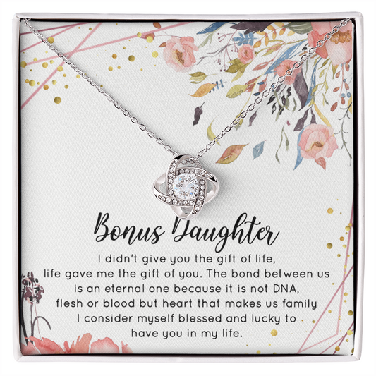 To My Bonus Daughter Necklace From Bonus Mom Jewelry Bonus Daughter Gift From Bonus Mom,Birthday Gift, I Love You Necklace Daughter Gifts Pendant Includes Gift Box Jewelry Gift For Girls