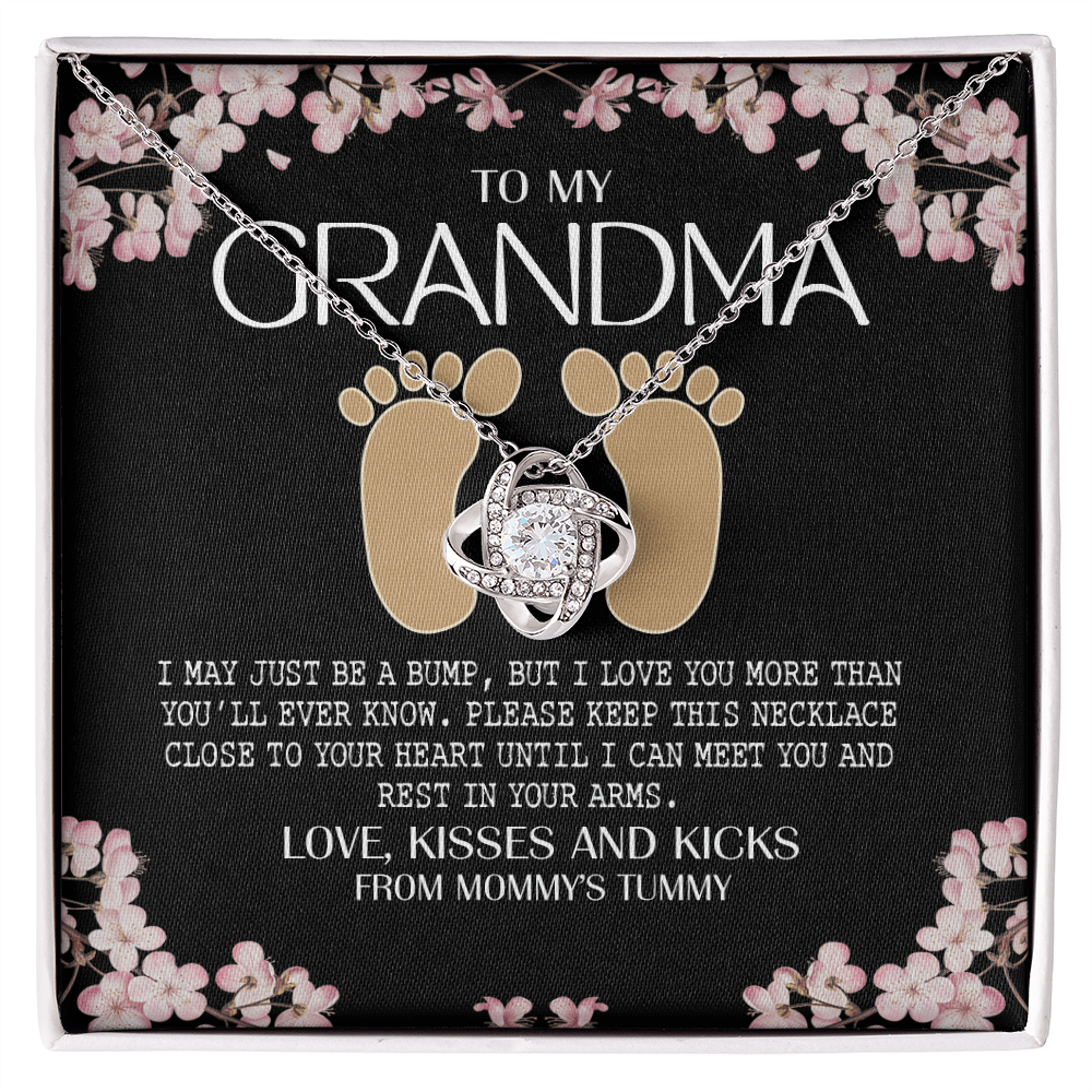 Jewelry Gift for Women, Grandma - To My Grandma Love Knot Necklace From Mommy's Tummy, Grandma And Granddaughter Gift Necklace, This Necklace Close To Your Heart Pendant, My Grandma Gift Necklace