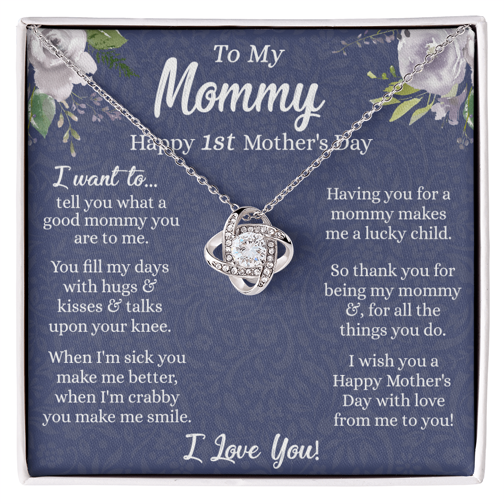 1st Mother's Day Necklace Gift, To My Mommy Love Knot Necklace From Daughter, Necklace Gift For Mom, Happy Mother's Day Necklace, Birthday Necklace For Mom Anniversary Jewlry Gift For Women