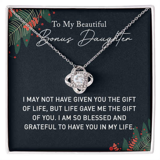 Daughter Gift Necklace, Step Daughter Birthday Gift Pendant Gift For Bonus Daughter, Mother To Bonus Daughter Jewelry Gift For Girls Her, To My Beautiful Badass Daughter Necklace From Mom