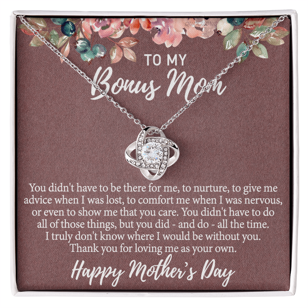 Bonus Mom Gift Necklace, To My Bonus Mom Necklace From Bonus Daughter, Mother And Daughter Necklace Gift For Her, Happy Mother's Day Necklace Gift For Bonus Mother Gift Necklace, Jewelry For Women