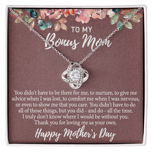 Bonus Mom Gift Necklace, To My Bonus Mom Necklace From Bonus Daughter, Mother And Daughter Necklace Gift For Her, Happy Mother's Day Necklace Gift For Bonus Mother Gift Necklace, Jewelry For Women