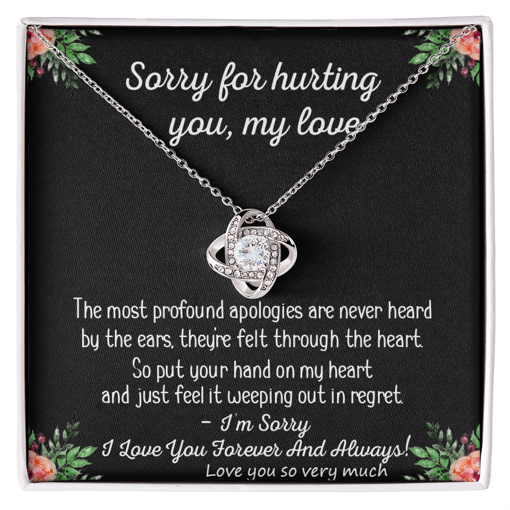 Apology Gift Necklace for Her, Forgiveness Gift, My Love Love Knot Necklace For Girlfriend, I'm Sorry Necklace Gift From Boyfriend, Husband To Wife, Girlfriend Love Knot Jewelry Gift For Girls