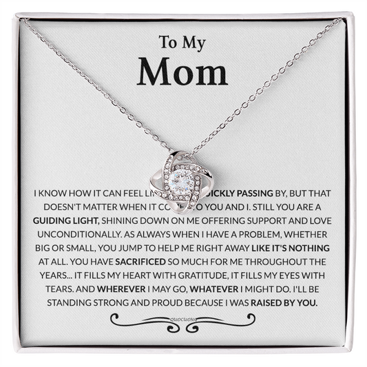Mom Gift Necklace, To My Mom Necklace From Daughter, The Love Knot necklace Gift For Mom, Birthday Gift Necklace For Mom, Mother's Day Necklace Gift For Mom From Daughter Jewelry Bonus Mom Necklace