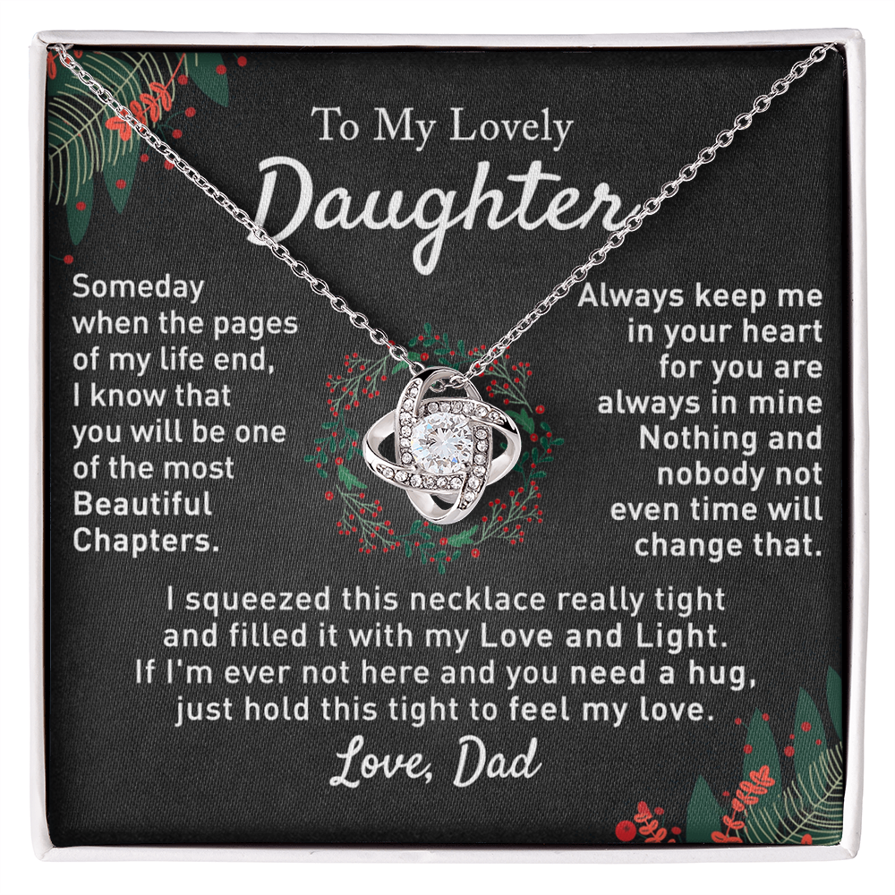 To My Beautiful Daughter Love Knot Necklace, Gift For From Mom, Necklace Daughters Necklaces Mom With Jewelry Women Mother A Necklaces Beautiful Daughter, Mother And Daughter Necklace Gift For Girl