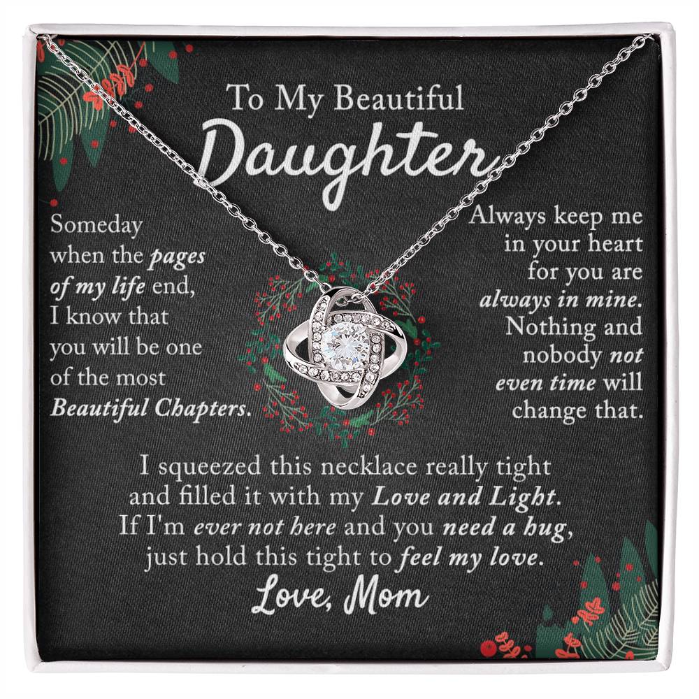 To My Beautiful Daughter Necklace, Gift From Mom To Daughter, The Love Knot Necklace, Graduation Gift, Birthday Gift, Mothers Day Necklace Birthday Gift, Jewelry Gift For Girls, Little Girl
