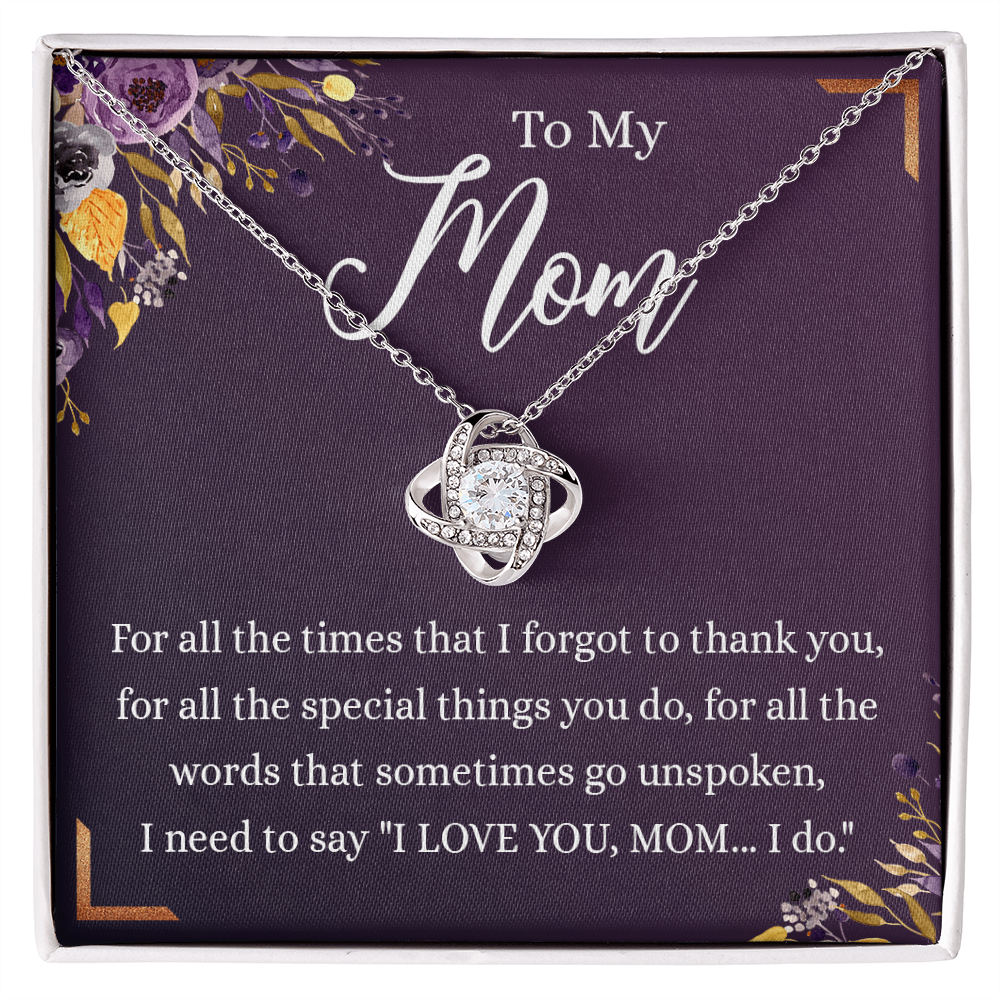 Mother Gift Necklace, To My Mom Love Knot Necklace From Daughter, Mother's Day Necklace Gift, Retriment Anniversary Necklace Gift For Mom, Bonus Mom Present for Mom Necklace Jewelry Gift for Women