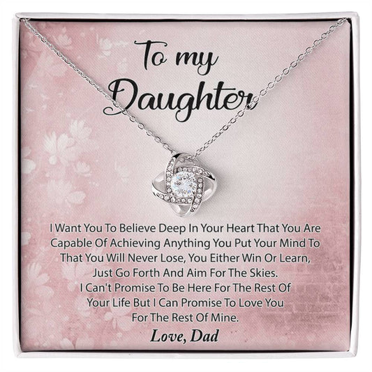 To My Daughter Necklace Gift From Dad, Deep In Your Heart Necklace For Daughter Present Gift On Graduation Birthday Christmas Father And Daughter Jewelry Gift for Girls, Her, Step Daughter Necklace