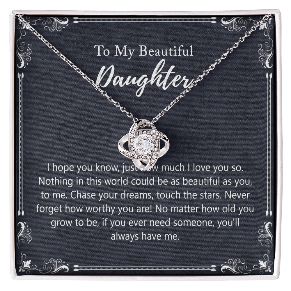 To My Beautiful Daughter Gift Necklaces Pendants, Father and Daughter Necklace Gift Luxury Necklace On Birthday, Anniversary Graduation Includes Gift Box Jewelry Gift For Girls Little Girl Necklace