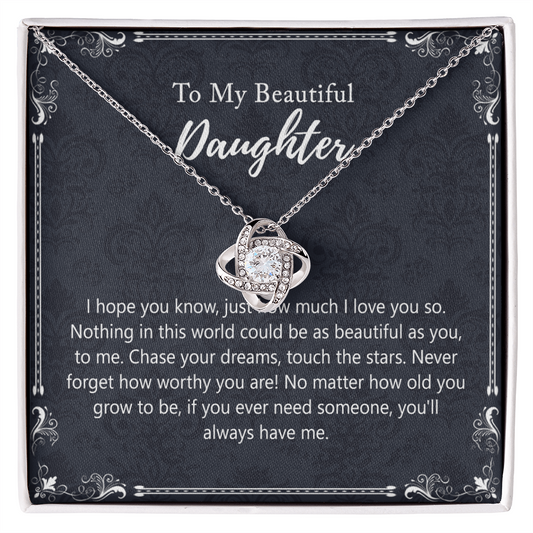 To My Beautiful Daughter Gift Necklaces Pendants, Father and Daughter Necklace Gift Luxury Necklace On Birthday, Anniversary Graduation Includes Gift Box Jewelry Gift For Girls Little Girl Necklace