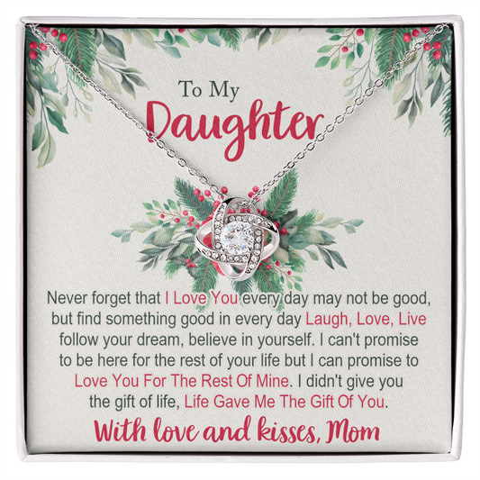 To My Daughter Gifts Necklace From Mom for Christmas Daughter's Graduation Gifts for Her, Mother To Daughter Necklace Christmas Card Pendant Mother And Daughter Jewelry Gift For Girls