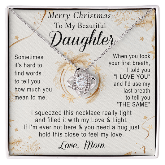 Personalized Gift Necklace - To My Daughter Necklace from Mom Graduation Gift Necklace for Daughter from Mother Daughter Christmas Necklace from Mom for Xmas Holiday Gifts Jewelry Gift For Girls