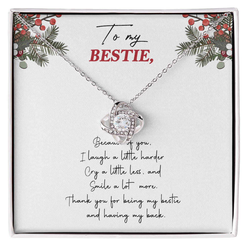 Gifts Necklace For Besties, To My Besties Love Knot Necklace From Friend, Man Because Of You Gift Necklace, Long Distance Best Friend Necklace, Besties Necklace Jewelry Gift For Girls, Her
