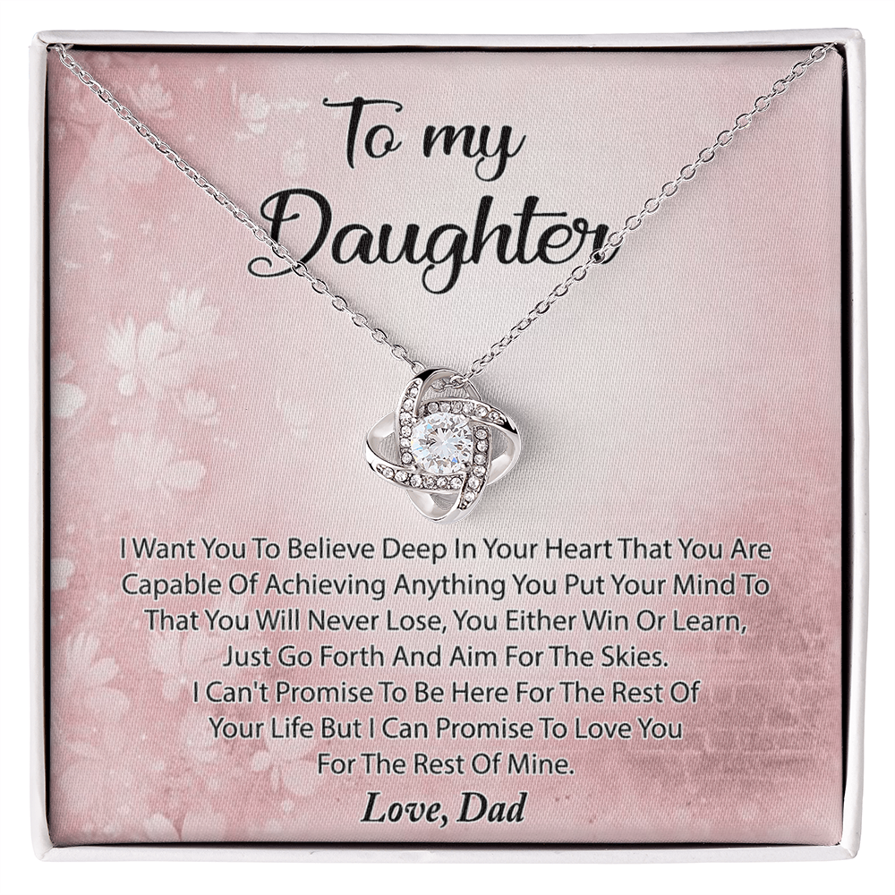 To My Daughter Necklace Gift From Dad, Deep In Your Heart Necklace For Daughter Present Gift On Graduation Birthday Christmas Father And Daughter Jewelry Gift for Girls, Her, Step Daughter Necklace