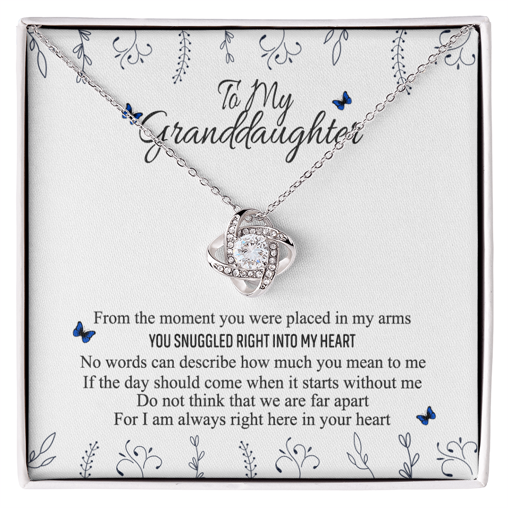 Love Knot Necklace Granddaughter Gifts From Grandma Grandpa - To My Granddaughter Necklace Card Message Gifts For Granddaughter With Inspirational Quotes, Jewelry Gift For Girls, Granddaughter Gift