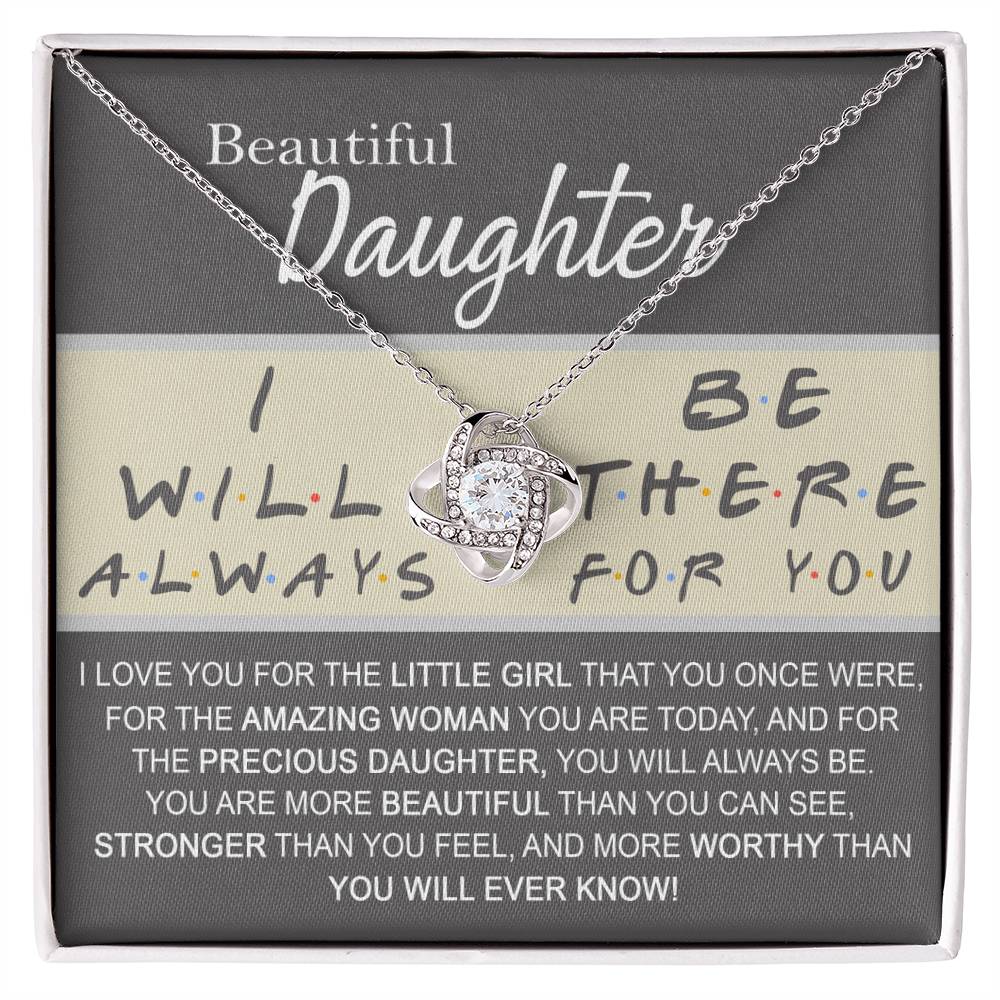 Beautiful Daughter Love Knot Necklace, Birthday Gift, Graduation Gift For Her