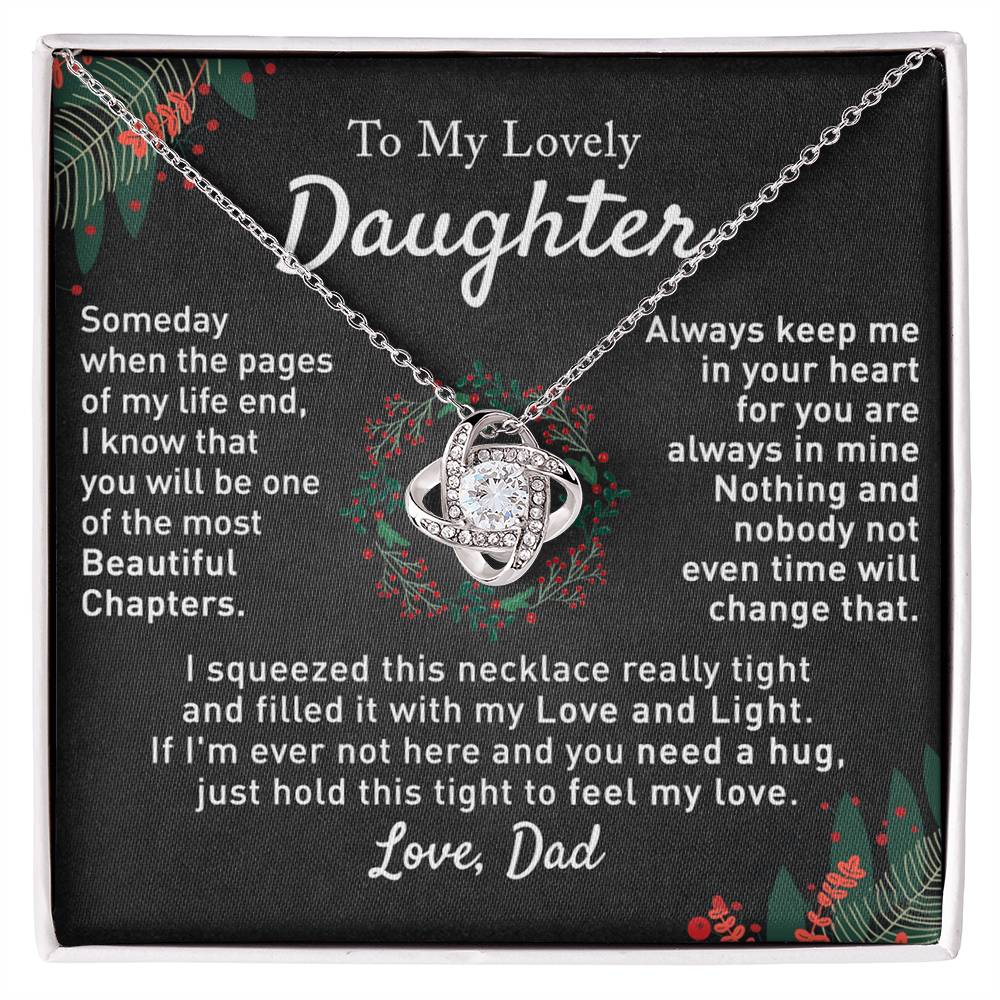 To My Beautiful Daughter Love Knot Necklace, Gift For From Mom, Necklace Daughters Necklaces Mom With Jewelry Women Mother A Necklaces Beautiful Daughter, Mother And Daughter Necklace Gift For Girl